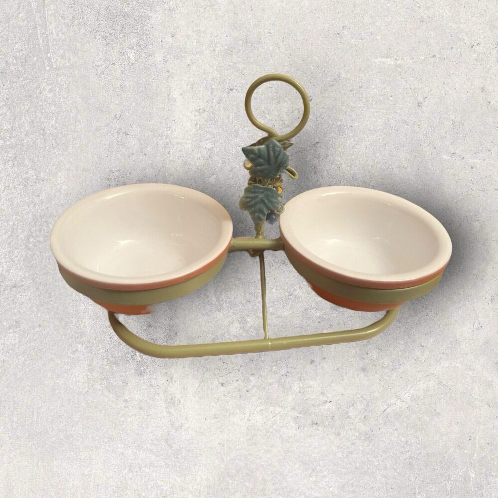 Condiment/Dip Terracotta Bowl Set With Stand